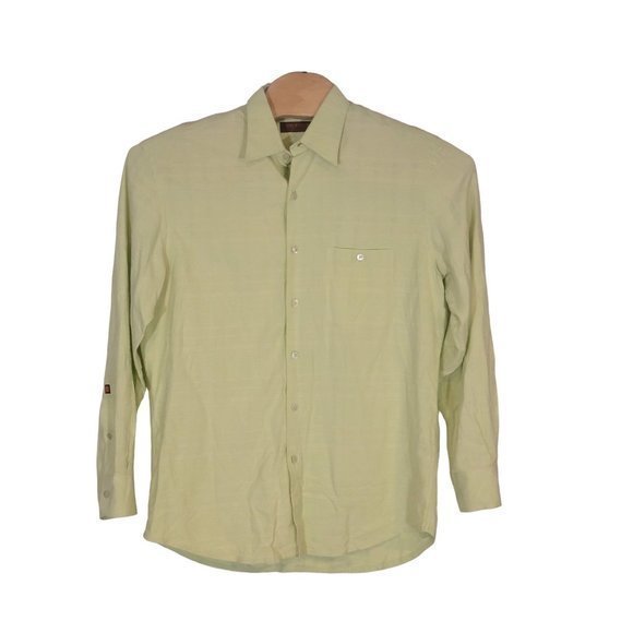 Tori Richard Honolulu Green Button-Down Dress/Casual‎ Long Sleeve Shirt Large - Picture 1 of 6